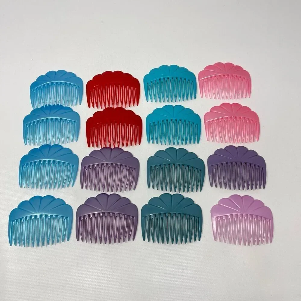 Set of 16 Vintage Small Tuck Hair Side Combs Hair Accessories Made in Hong Kong